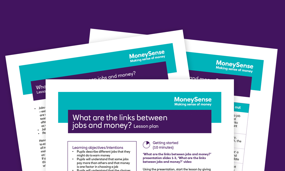 Lesson plan for What are the links between jobs and money?