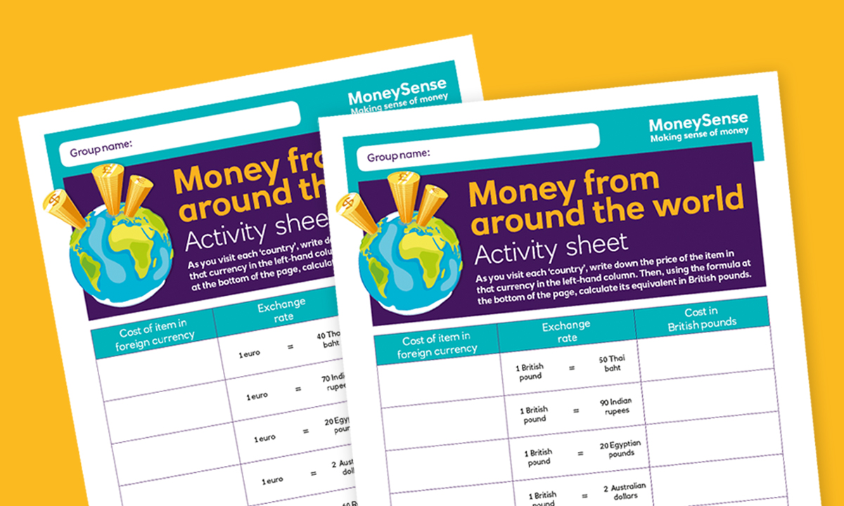 Activity sheet for How do I understand information about money from around the world?