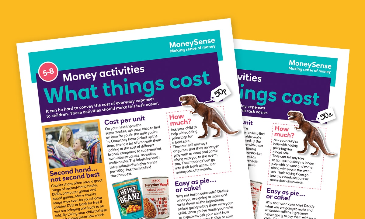 Money activities: What things cost
