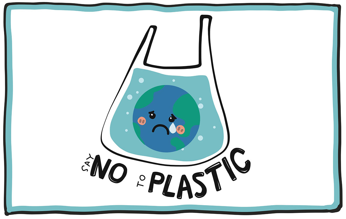 Say no to plastic illustration