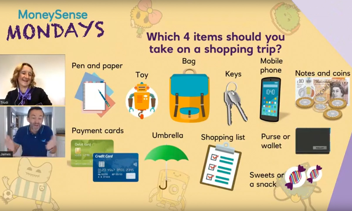 MoneySense Mondays for NatWest - illustration of everyday items to take on a shopping trip