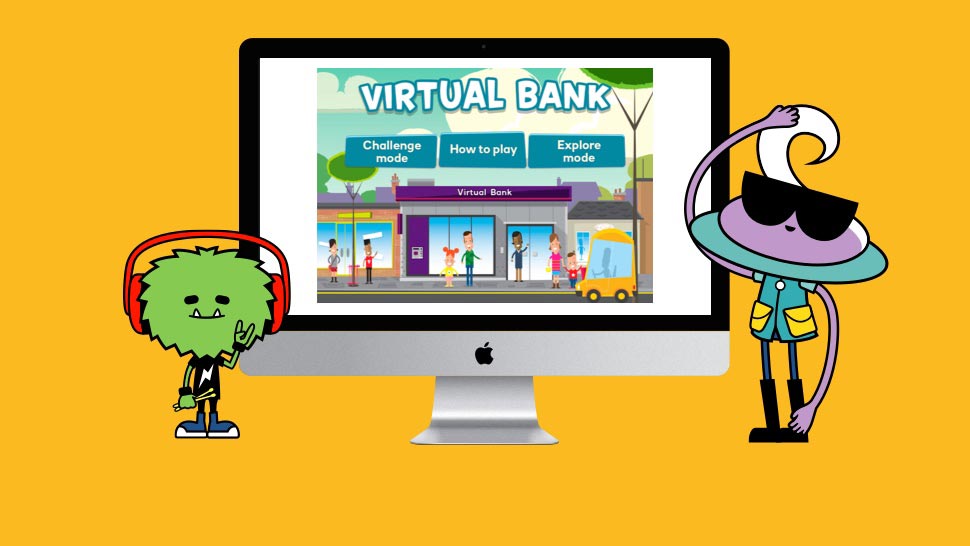 MoneySense Virtual bank on a computer screen